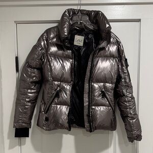 SAM. Shiny Silver Women's Puffer Coat